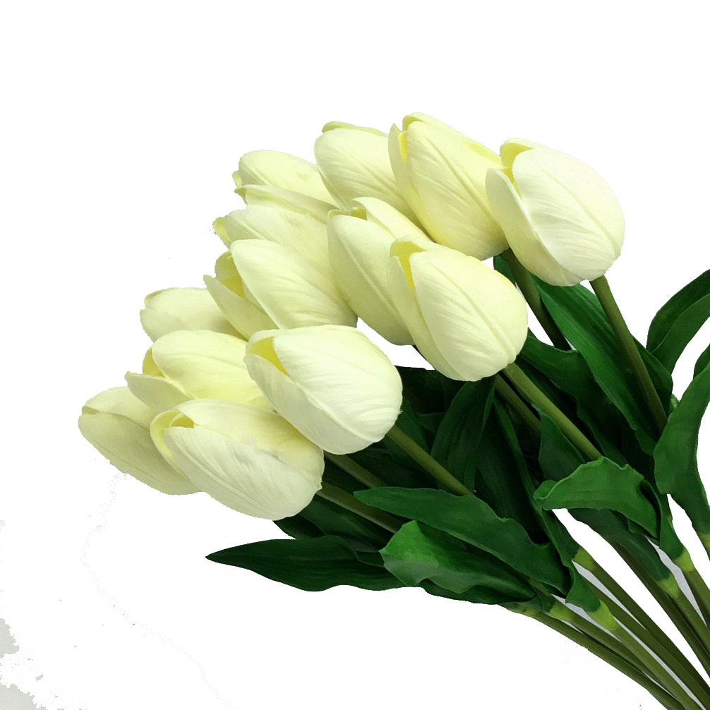 ดอกทิวลิปปลอมสีขาวตกแต่งบ้าน